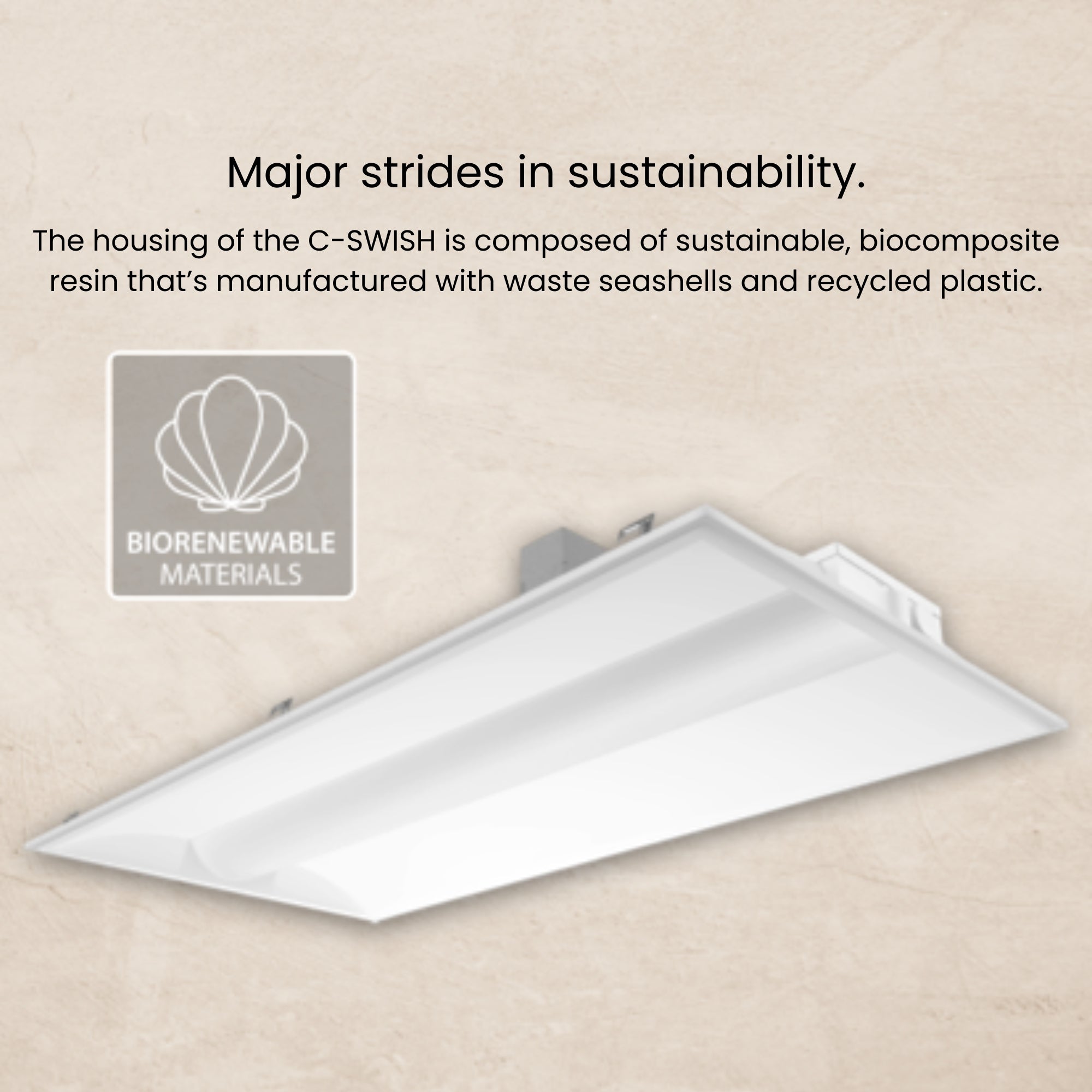 RAB C-SWISH1X4 1x4 LED Troffer 4028 Lumens 30W Selectable CCT 120-277V Microwave Sensor Battery Backup White