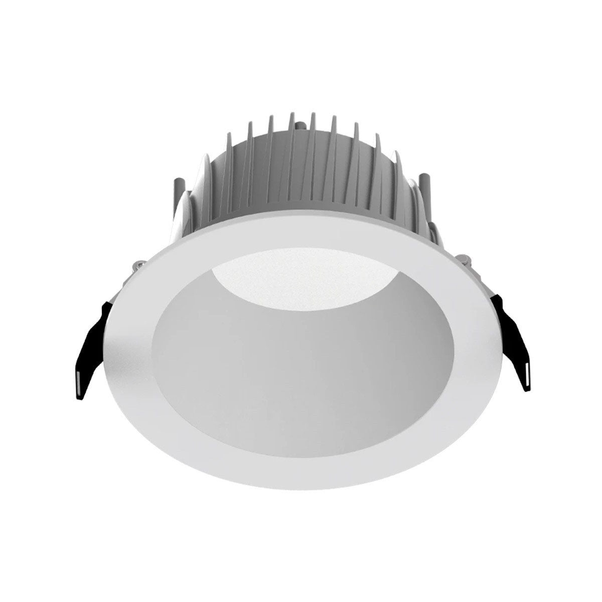 6 Inch LED Deep Regress Commercial Downlight, Field Adjustable 12/18/24W, 800/1200/1600 Lumens, 30/35/40/50K, Smooth Trim, Matte Silver Finish