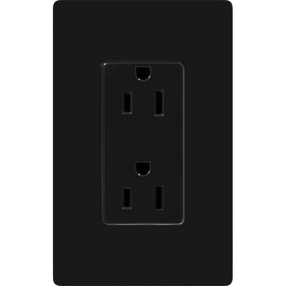 Claro 15 Amp Duplex Outlet, Black - Bees Lighting