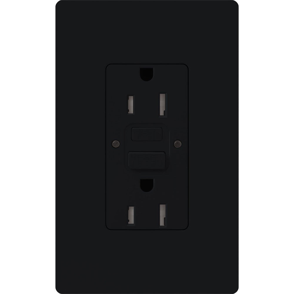 Claro Tamper-Resistant Self-Testing 15A GFCI Receptacle, Black - Bees Lighting