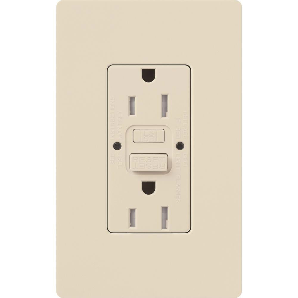 Claro Tamper-Resistant Self-Testing 15A GFCI Receptacle, Light Almond - Bees Lighting