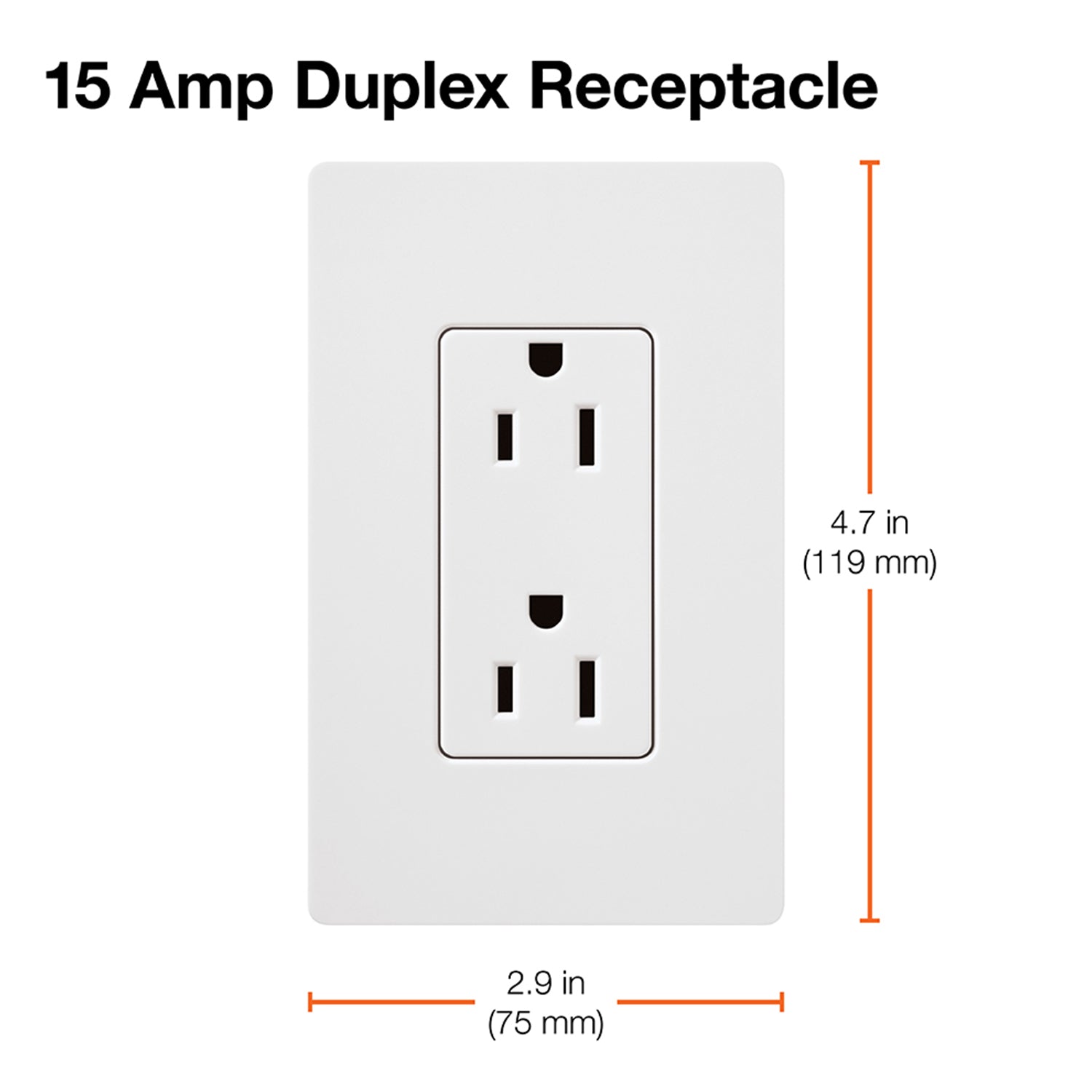 Claro 15 Amp Duplex Outlet, Black - Bees Lighting