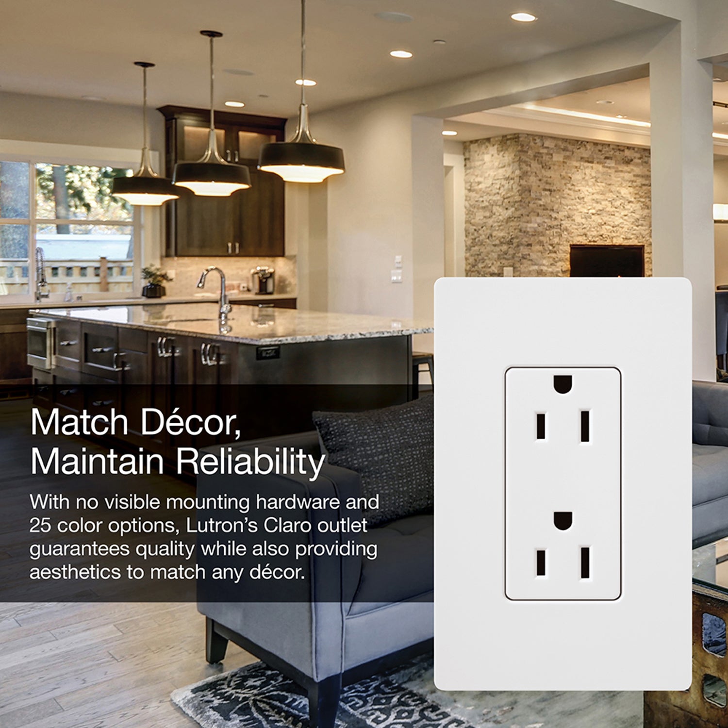 Claro 15 Amp Duplex Outlet, Black - Bees Lighting