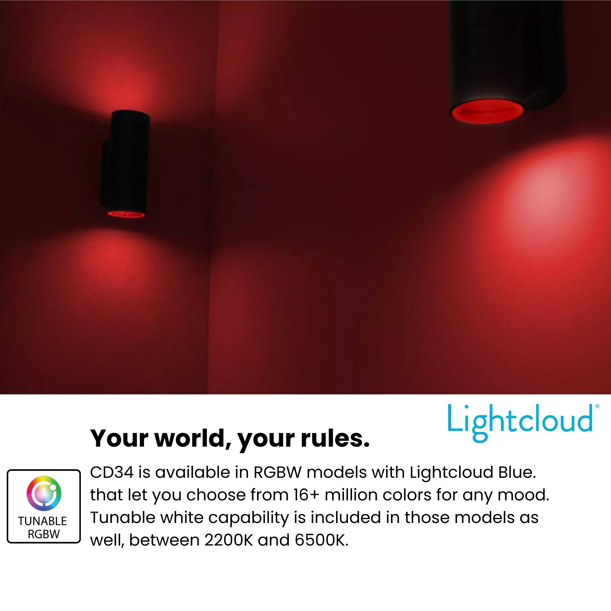 3" Black LED Cylinder Surface Light, 10W, 950lm, Selectable CCT, 120-277V