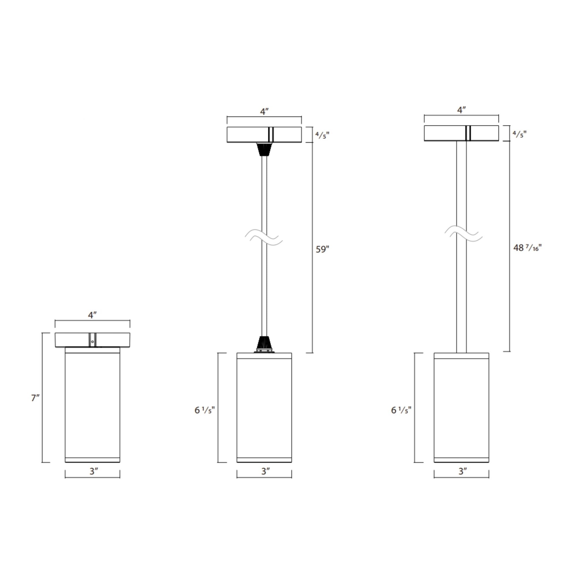 3" Black LED Cylinder Surface Light, 10W, 950lm, Selectable CCT, 120-277V