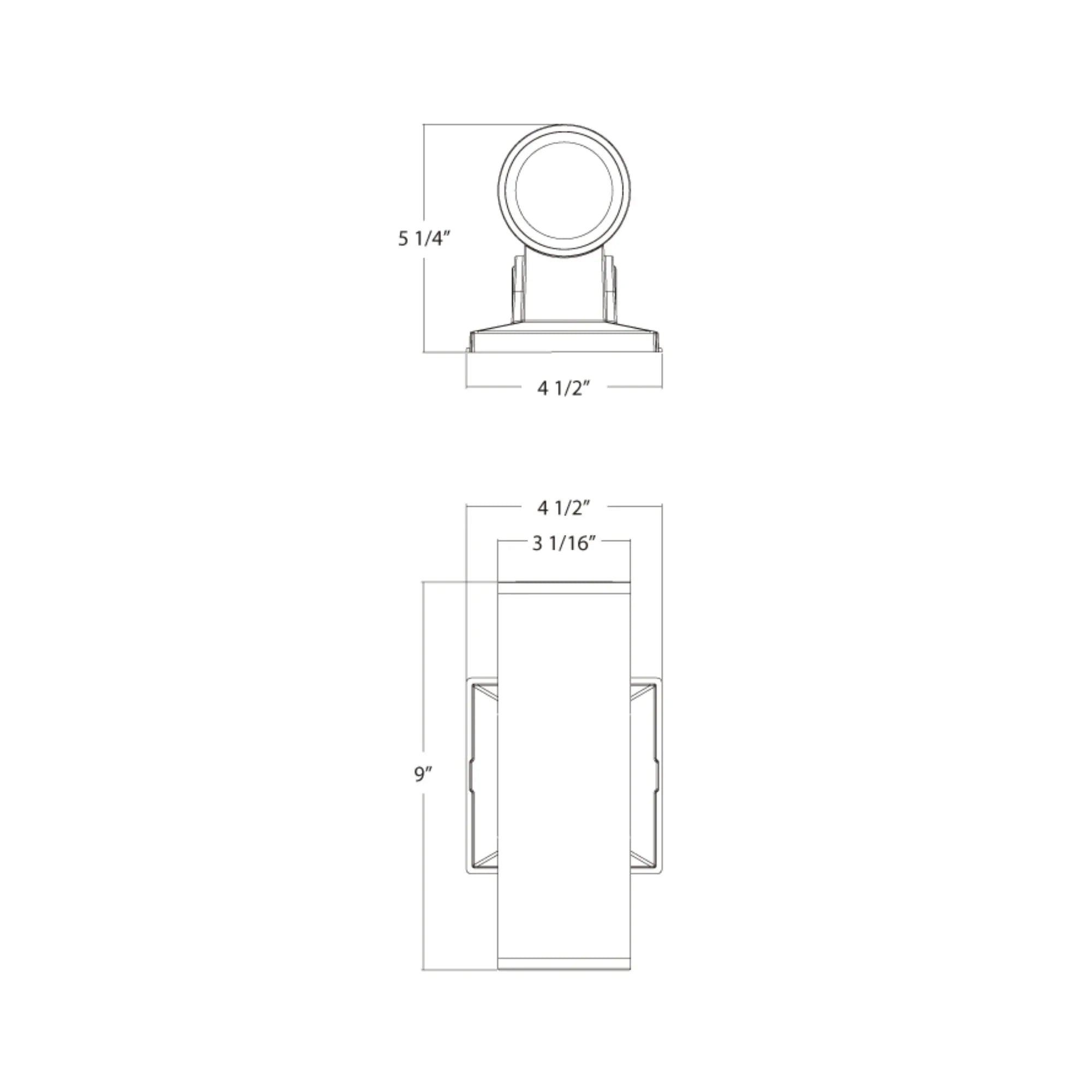 3" Black LED Cylinder Wall Light, 10W, 1000lm, Up/Down, Selectable CCT, 120-277V
