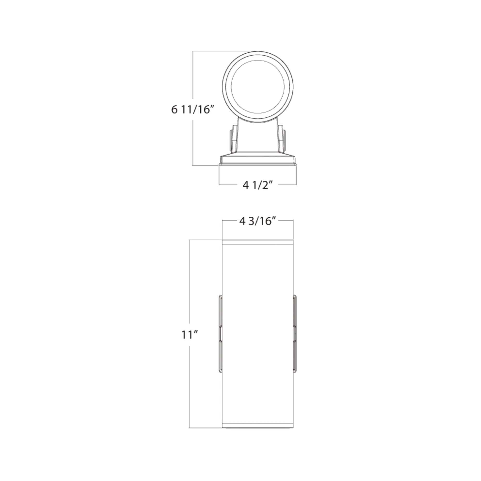 4" Black LED Cylinder Wall Light, 20W, 2000lm, Up/Down, Selectable CCT, 120-277V