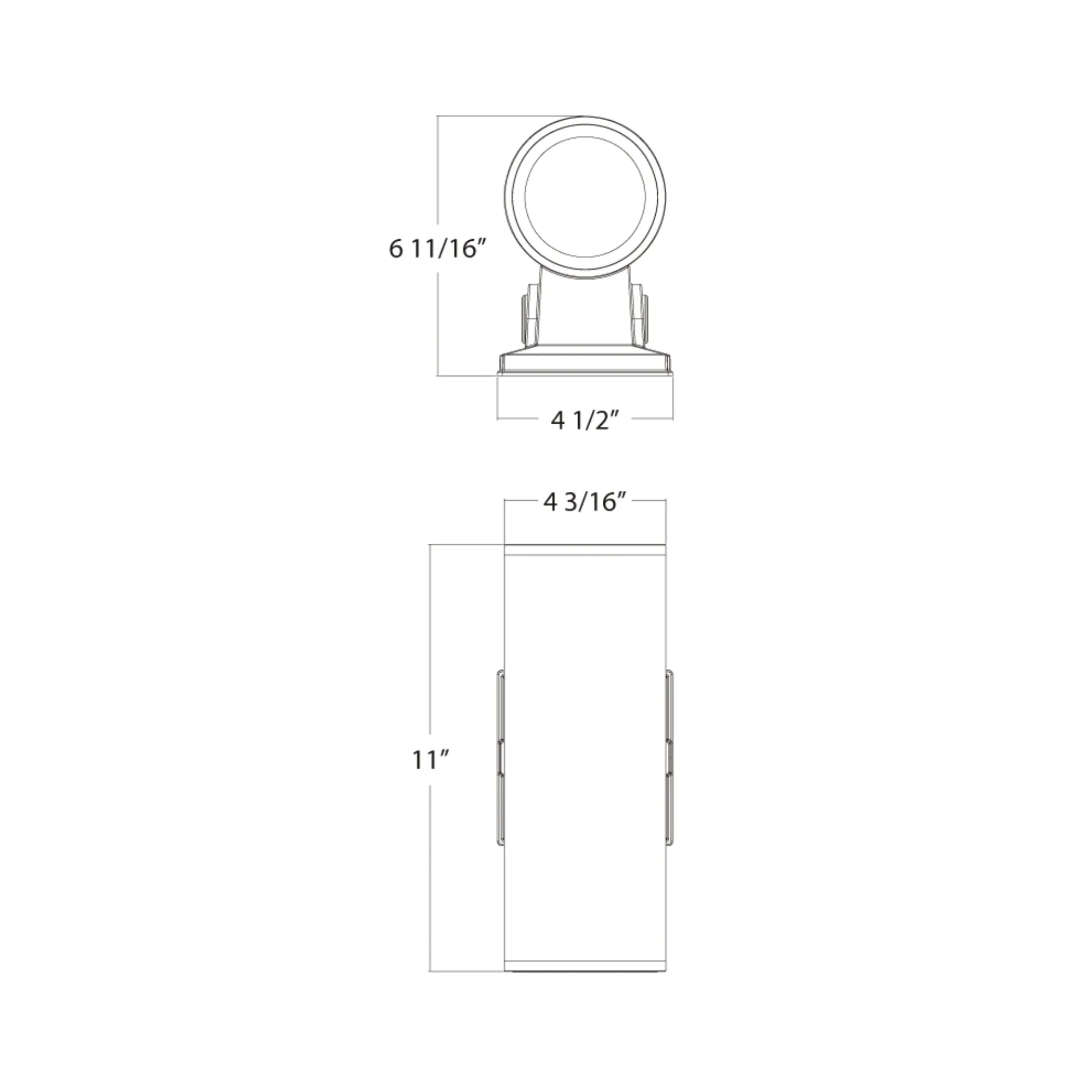 4" White LED Cylinder Wall Light, 20W, 2000lm, Up/Down, Selectable CCT, 120-277V