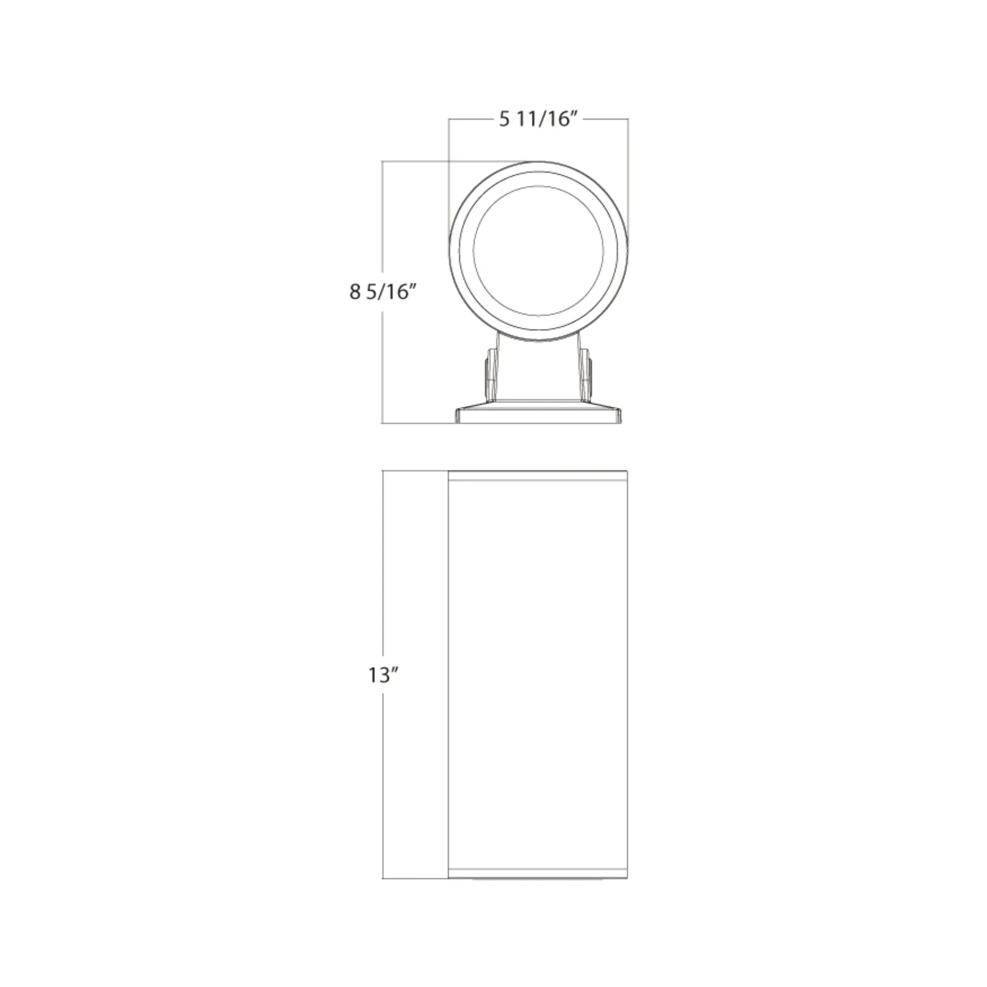 6" Black LED Cylinder Wall Light, 36W, 3300lm, Up/Down, Selectable CCT, 120-277V