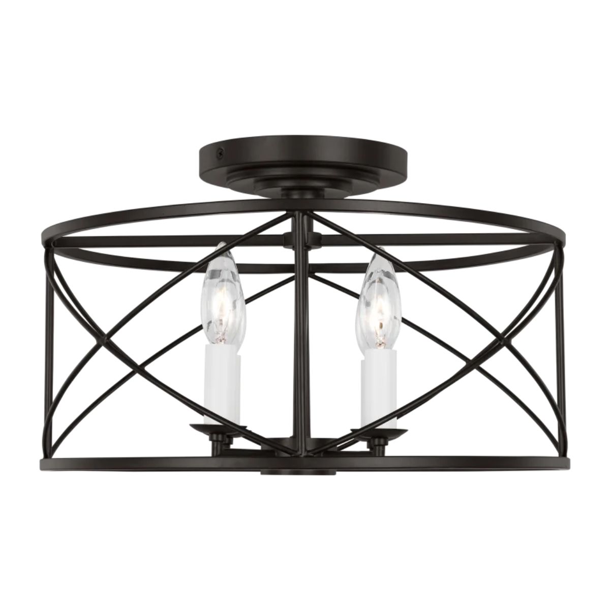 Beatrix 15 in. 4 lights Semi flush Mount Light Iron finish