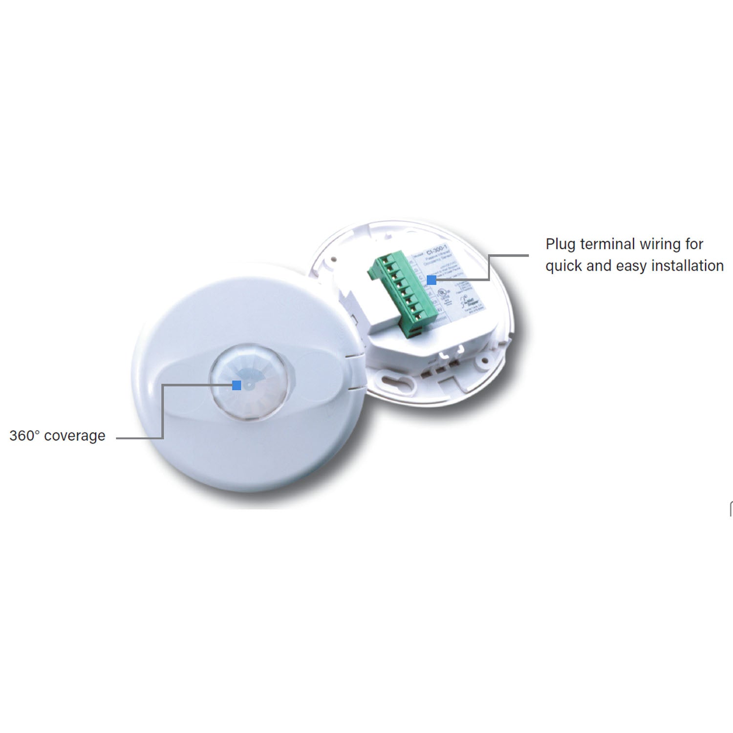PIR 360° Occupancy Ceiling Motion Sensor, 9A, 24VDC, White - Bees Lighting