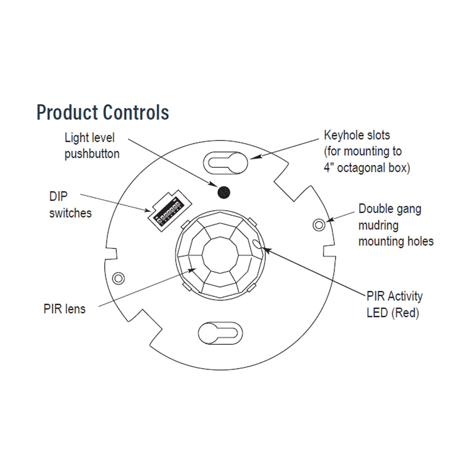 PIR 360° Ceiling Mount Occupancy Motion Sensor, 800W, 100-347VAC, White - Bees Lighting
