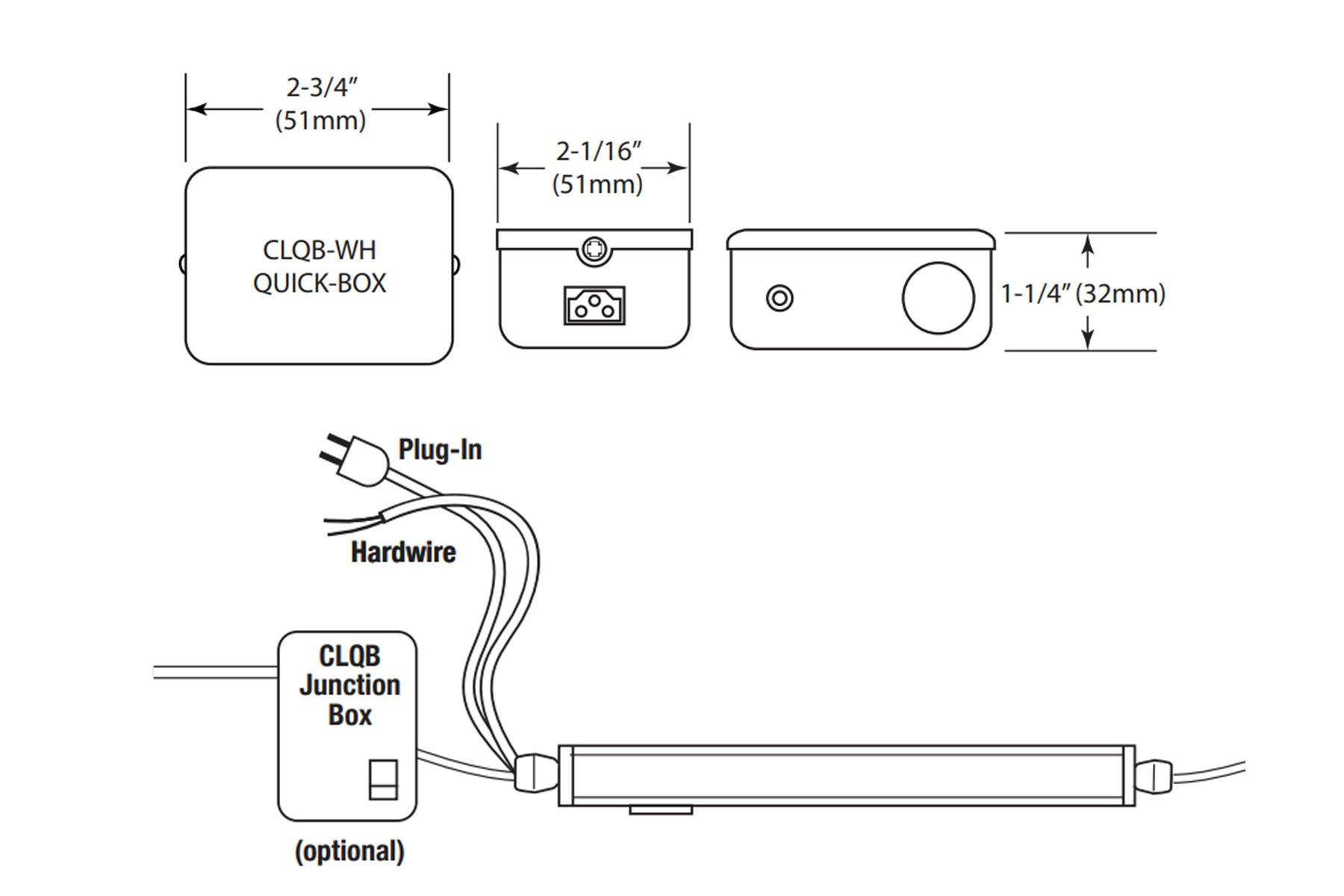 White Junction Box with Quick Connects for Covalinear LED Lightbar - Bees Lighting