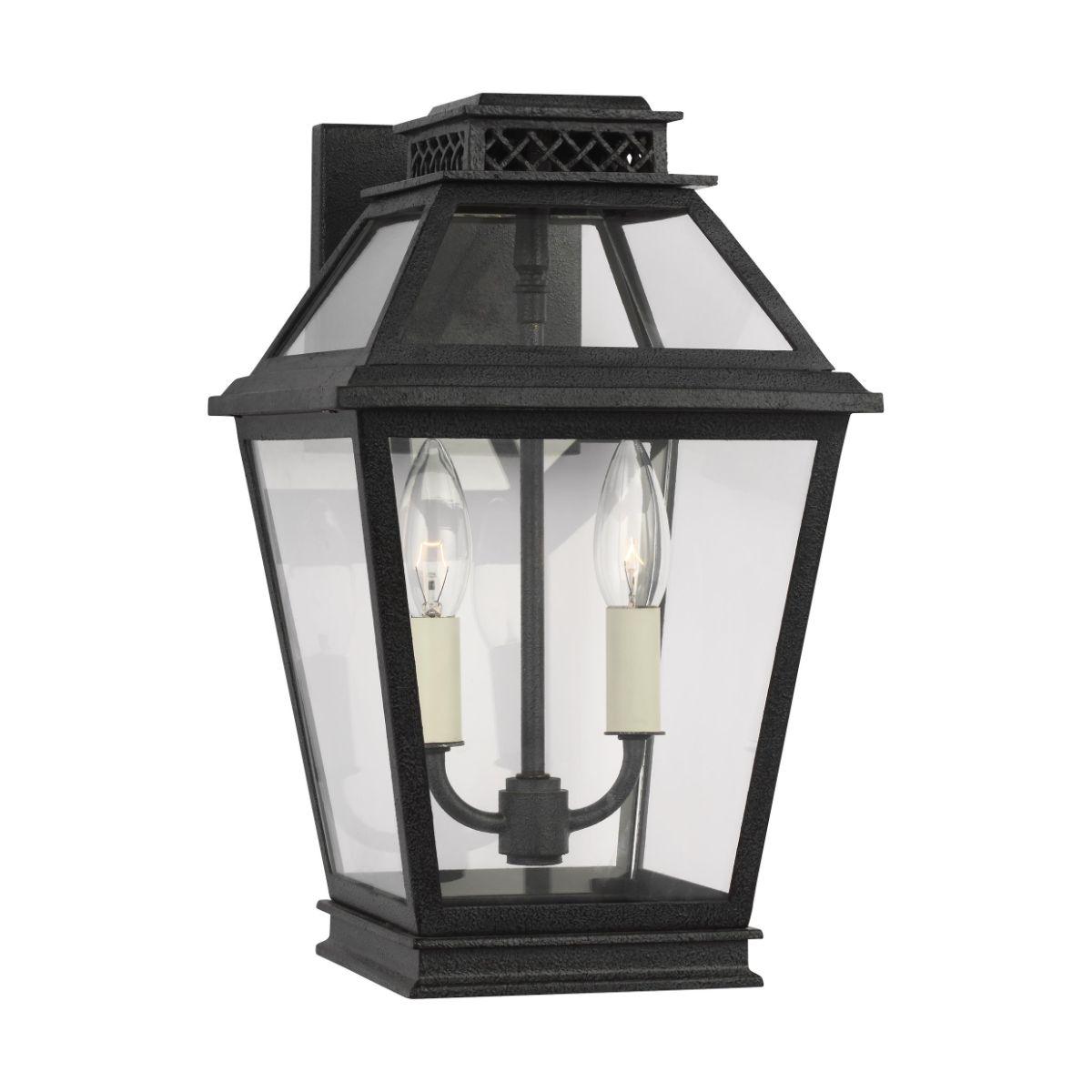 Falmouth Small 14 In. 2 Lights Outdoor Wall Light Gray Finish - Bees Lighting