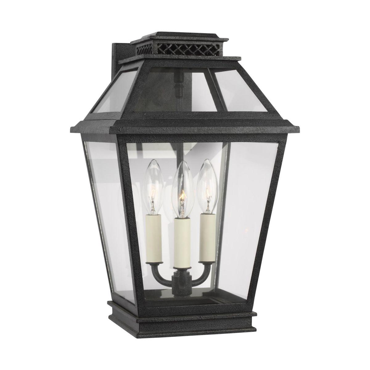 Falmouth Medium 16 In. 3 Lights Outdoor Wall Light Gray Finish - Bees Lighting
