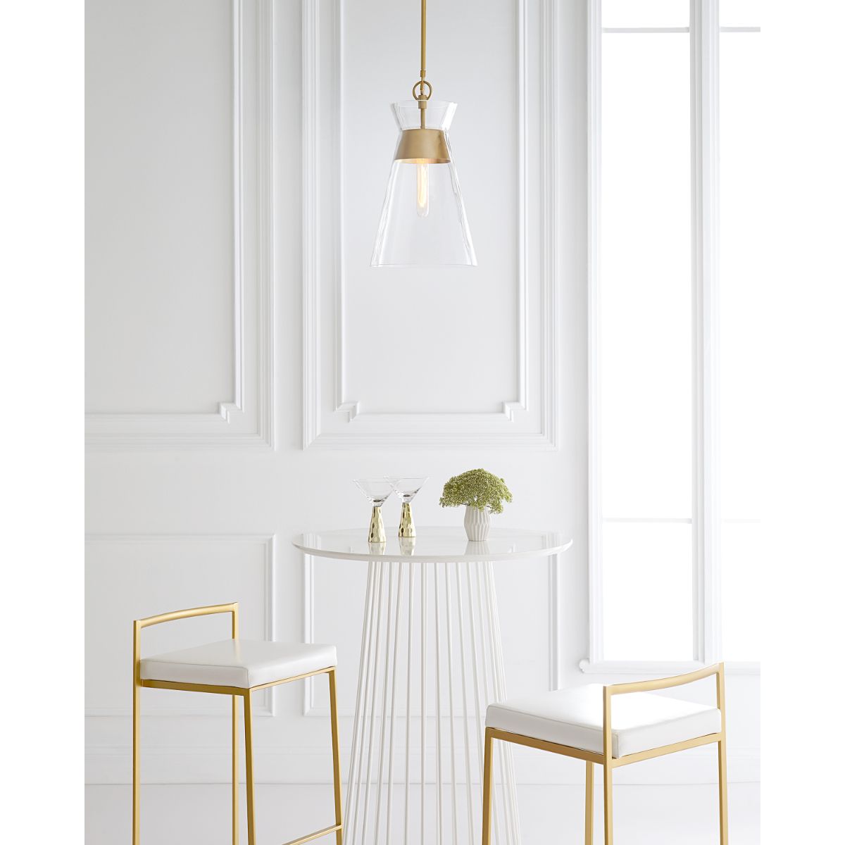 Atlantic 11 in. Pendant Light Brass Finish - Bees Lighting