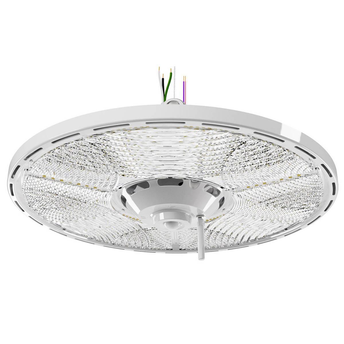 Compact Pro Industrial LED Round High Bay, Selectable 27000 Lumens, 4000K/5000K CCT, 120-347V, White
