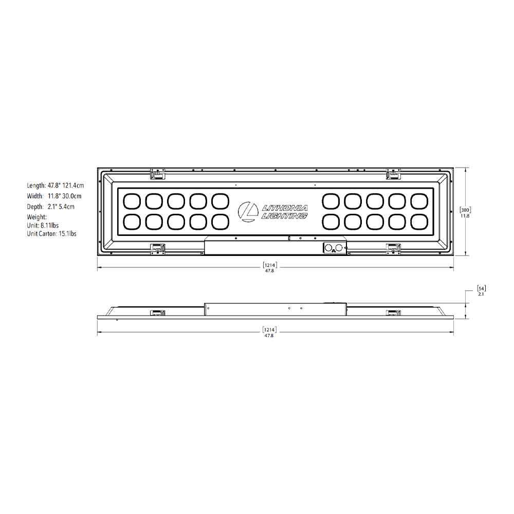 1x4 LED Flat Panel Troffer Light, 4000 Adjustable Lumens, Selectable CCT 35K/40K/50K, 120/277V (Case of 4)