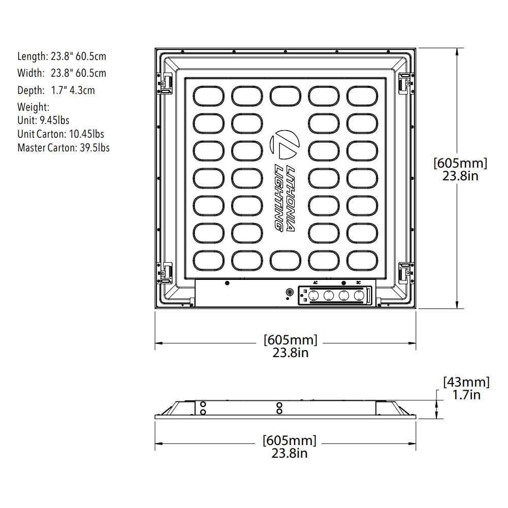 2x2 LED Flat Panel Troffer Light, 3200 Lumens, 32 Watts, 3500K, 120/277V (Case of 4) - Bees Lighting
