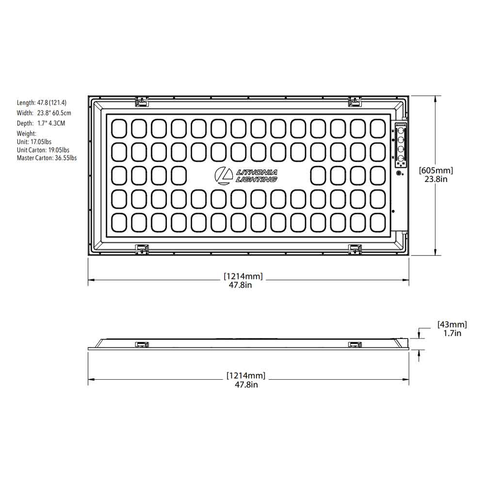 2x4 LED Flat Panel Troffer Light, 4000 Lumens, 40 Watts, 4000K, 120/277V (Case of 2)