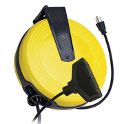 25-Feet 3-Outlet Retractable Metal Cord Reel - Bees Lighting