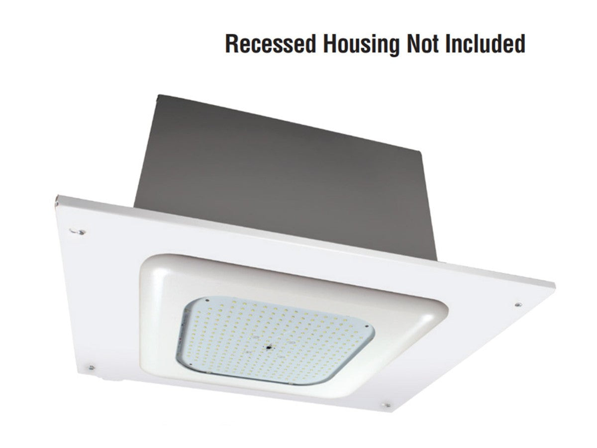 LED Gas Station Canopy Light, 13980 Lumens, 93 Watts, 5000K, 120-277V, Recessed Superkit - Bees Lighting