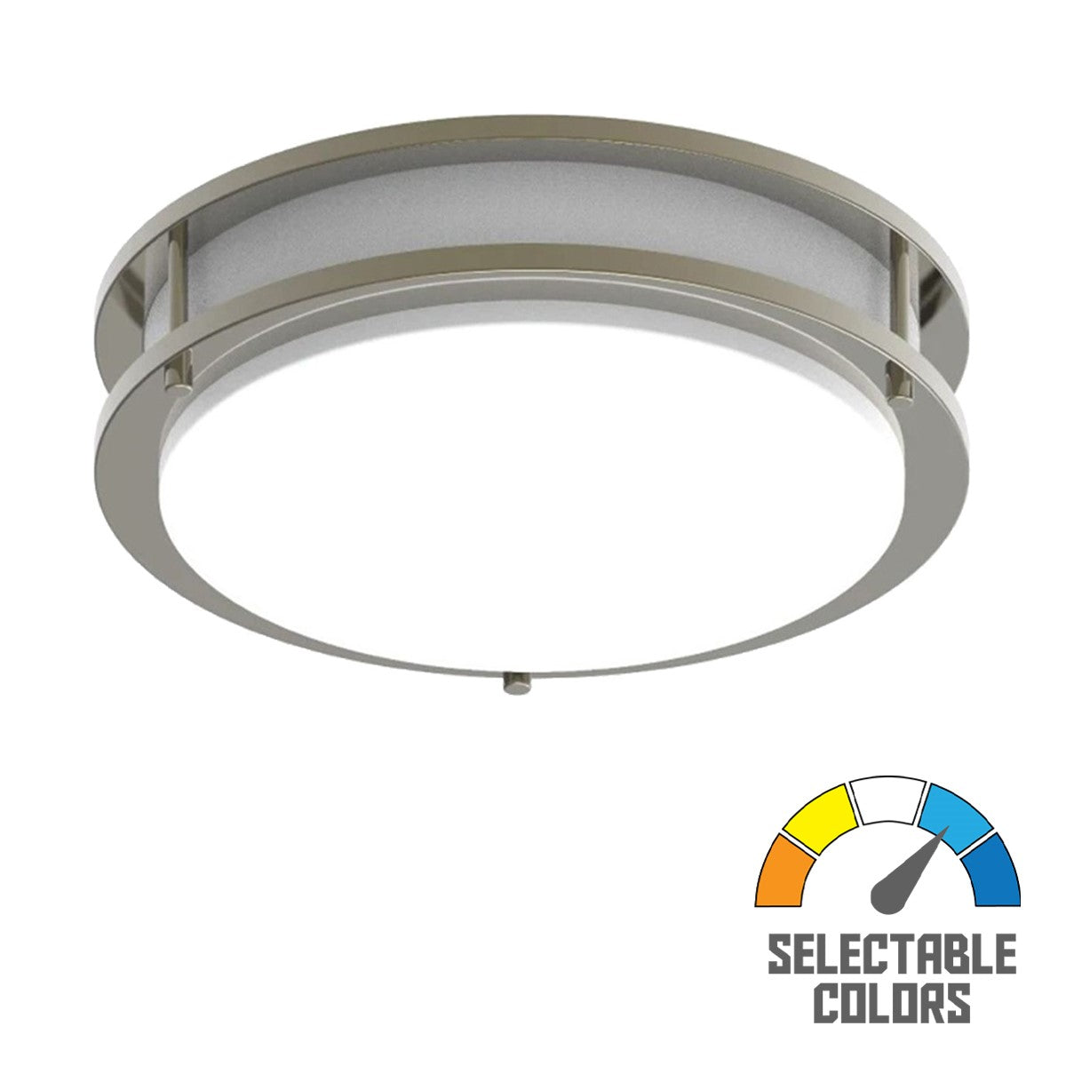 CURV 12 In. LED Flush Mount Light Selectable CCT Brushed Nickel Finish - Bees Lighting