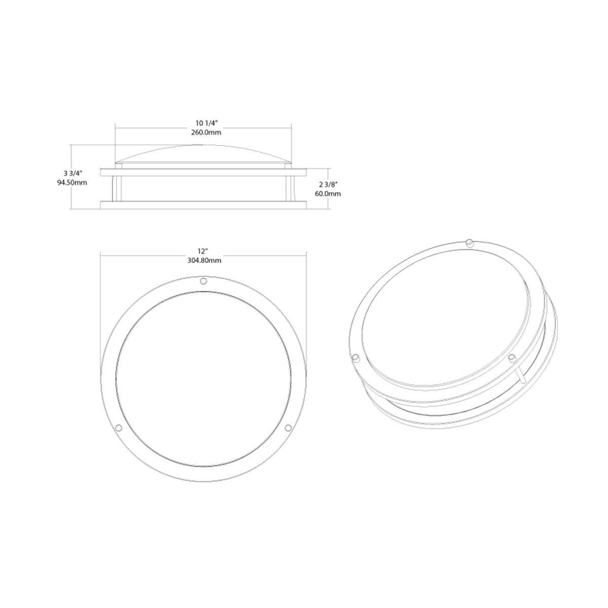 CRVFA 12 In. LED Flush Mount Light 120-277V Selectable CCT Brushed Nickel Finish - Bees Lighting