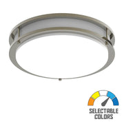 CURV 14 In. LED Flush Mount Light Selectable CCT Brushed Nickel Finish with Occupancy Sensor - Bees Lighting