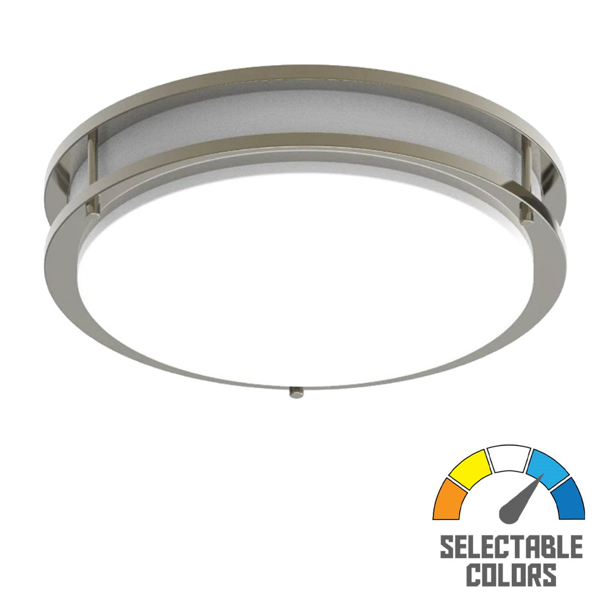 CURV 14 In. LED Flush Mount Light Selectable CCT Brushed Nickel Finish with Occupancy Sensor - Bees Lighting