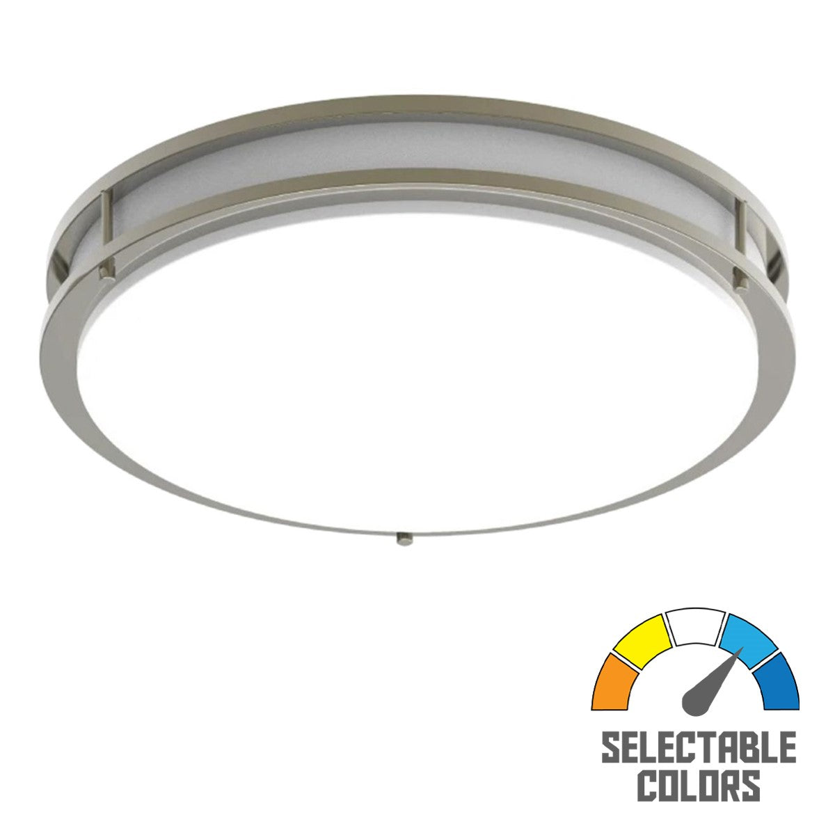 CURV 18 In. LED Flush Mount Mount Light Selectable CCT Brushed Nickel Finish with Occupancy Sensor - Bees Lighting