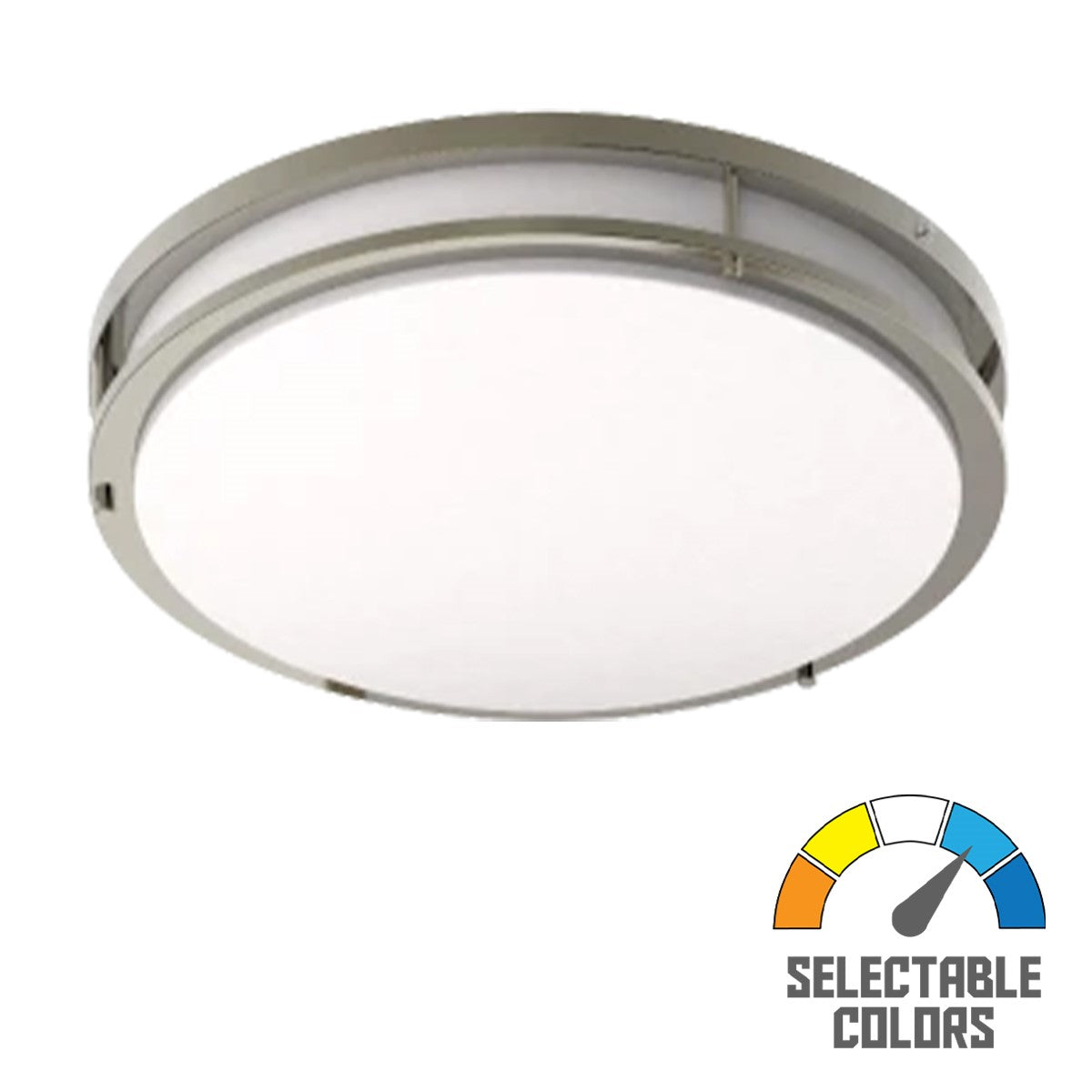 CRVFA 18 In. LED Flush Mount Mount Light 120-277V Selectable CCT Brushed Nickel Finish - Bees Lighting
