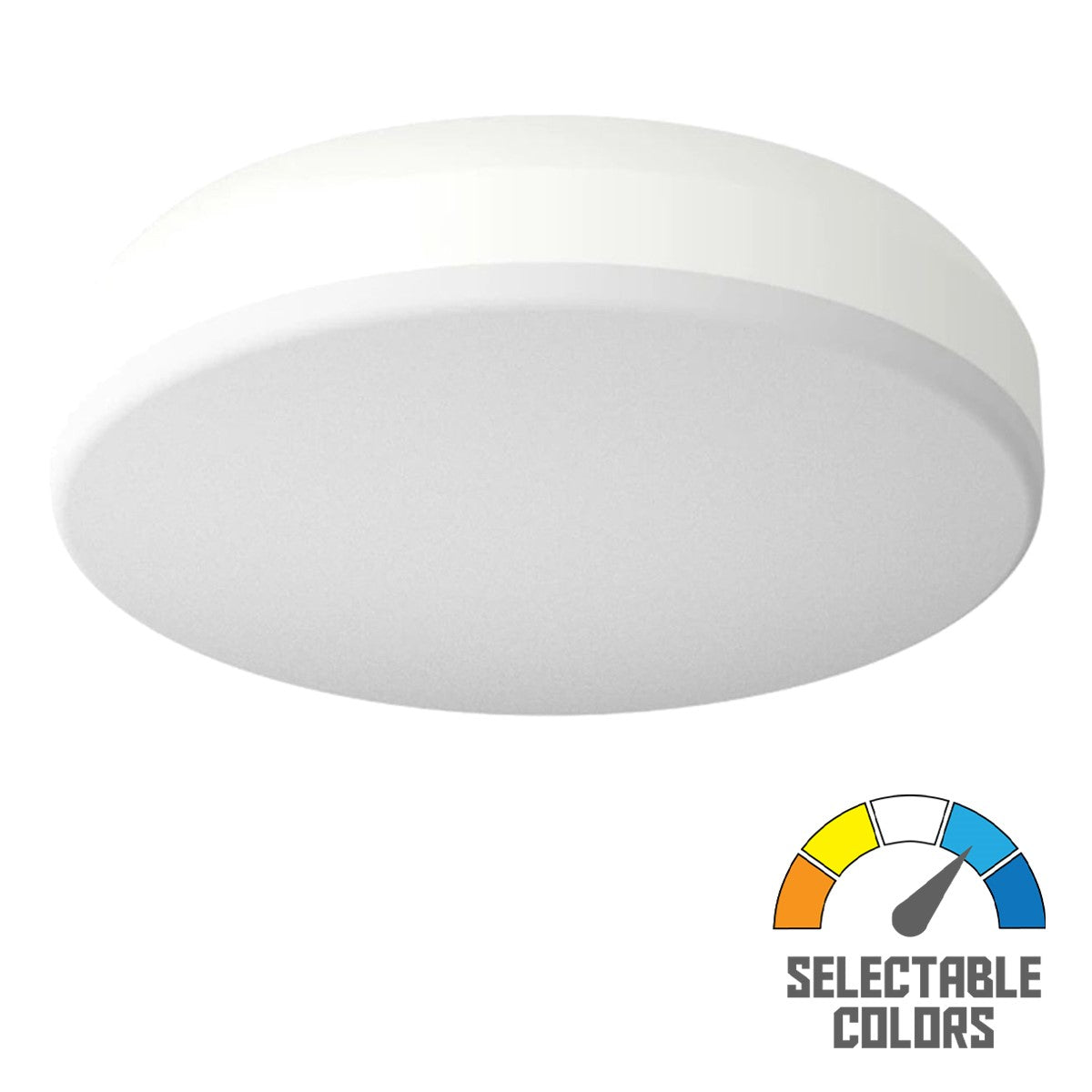 CRVFA 11 In. LED Drum Light 120-277V Selectable CCT White Finish Microwave Occupancy Sensor - Bees Lighting