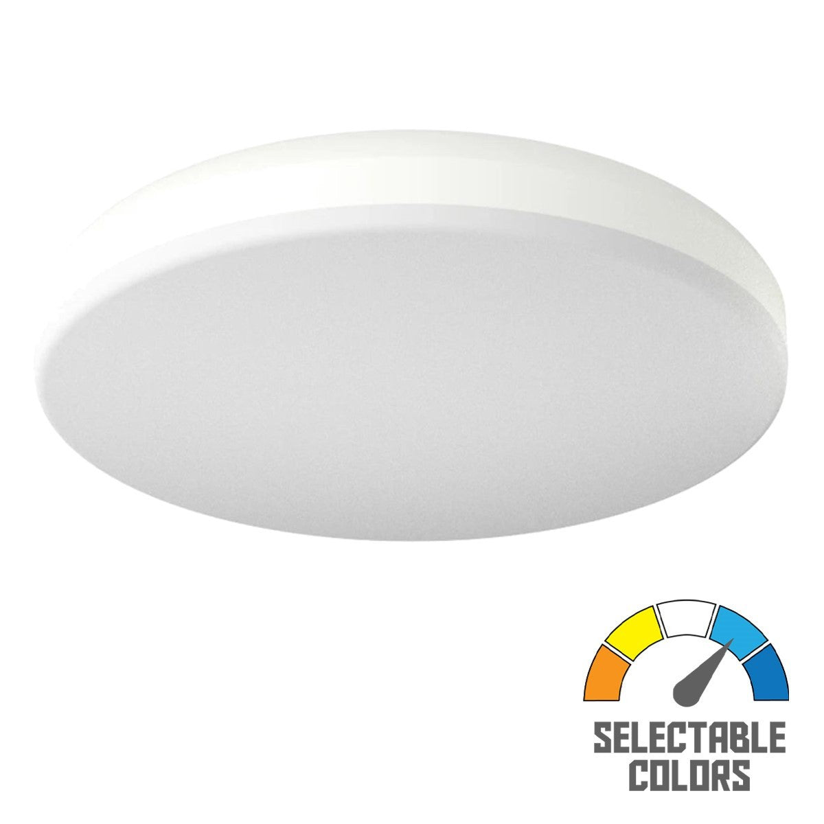 CRVFA 14 In. LED Drum Light 120-277V Selectable CCT White Finish - Bees Lighting