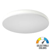 CRVFA 19 In. LED Drum Light 120-277V Battery Backup Selectable CCT White Finish - Bees Lighting