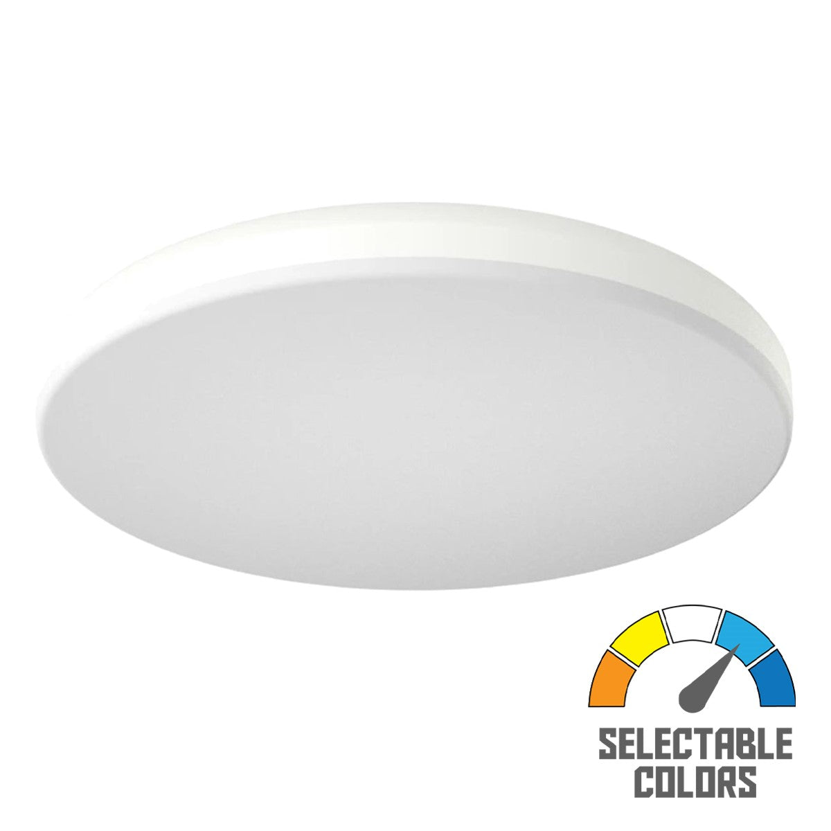 CRVFA 19 In. LED Drum Light 120-277V Selectable CCT White Finish Microwave Occupancy Sensor - Bees Lighting