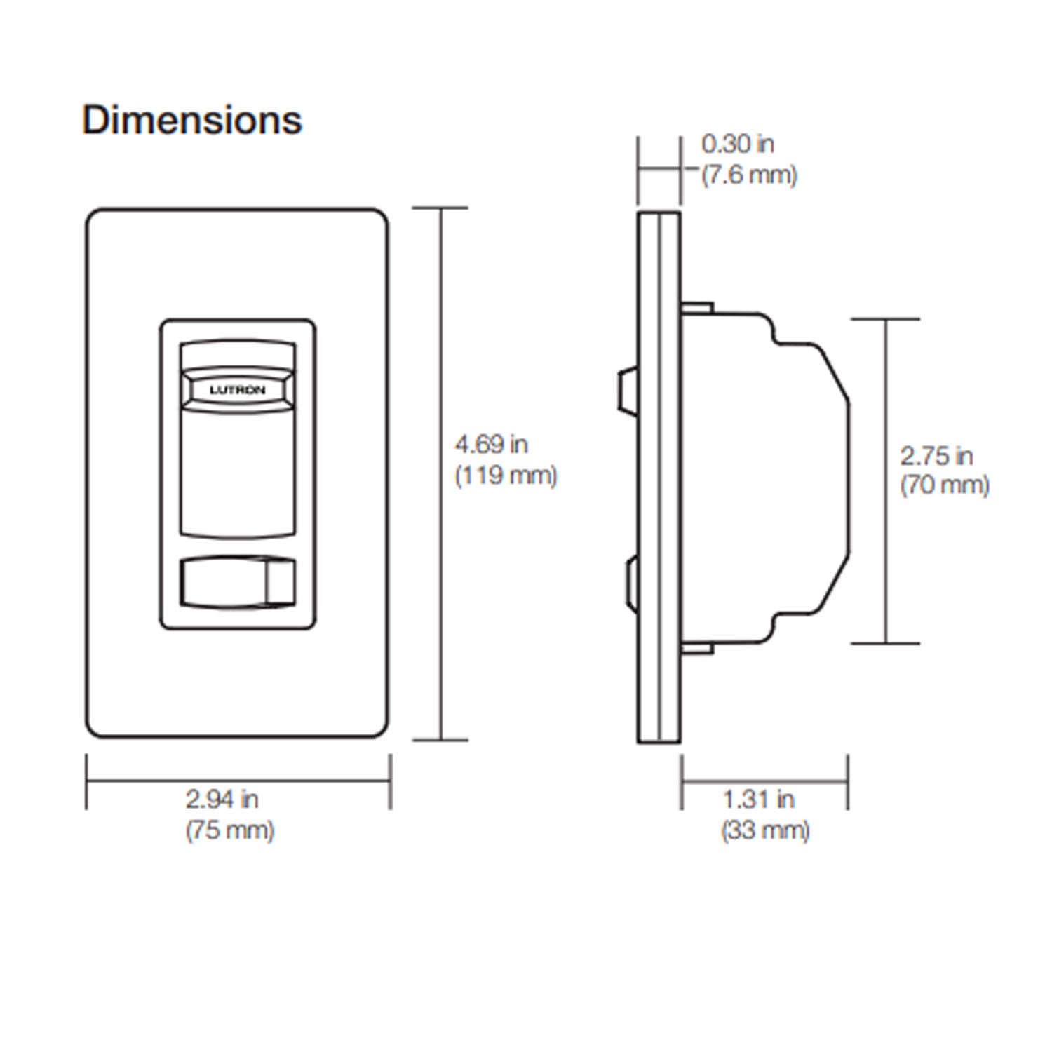 Skylark Contour 3-Way Dimmer Switch, 1000W INC/800W MLV, White - Bees Lighting