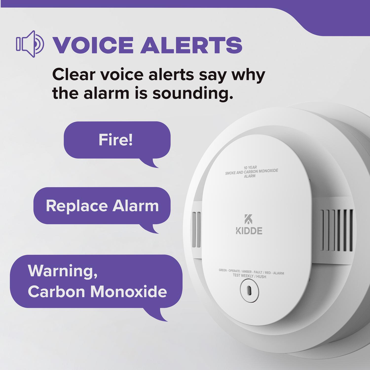 FireX Hardwired+10-Year Battery Backup Smoke & Carbon Monoxide Detector, Voice Alerts - Bees Lighting