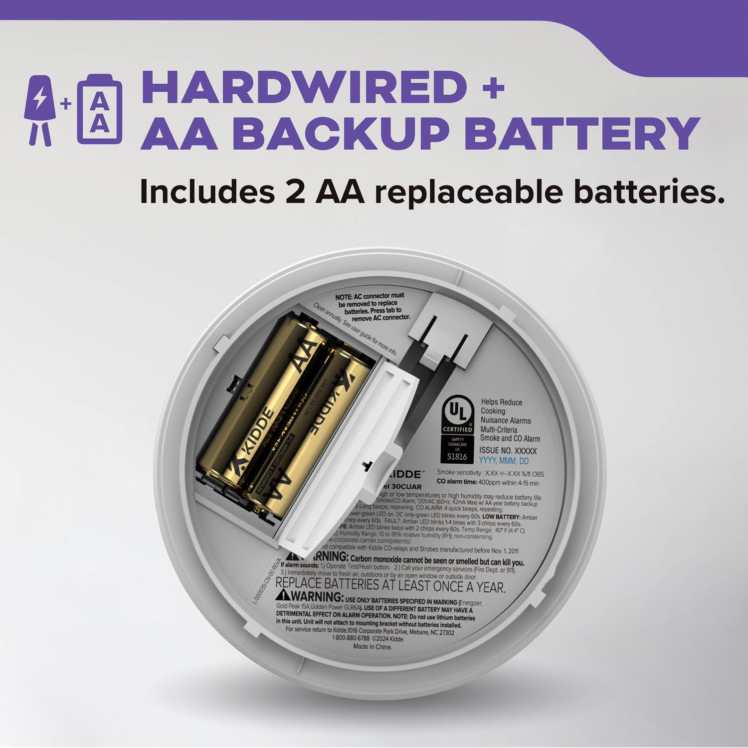 FireX Hardwired+AA Battery Backup Smoke & Carbon Monoxide Detector, Voice Alerts - Bees Lighting
