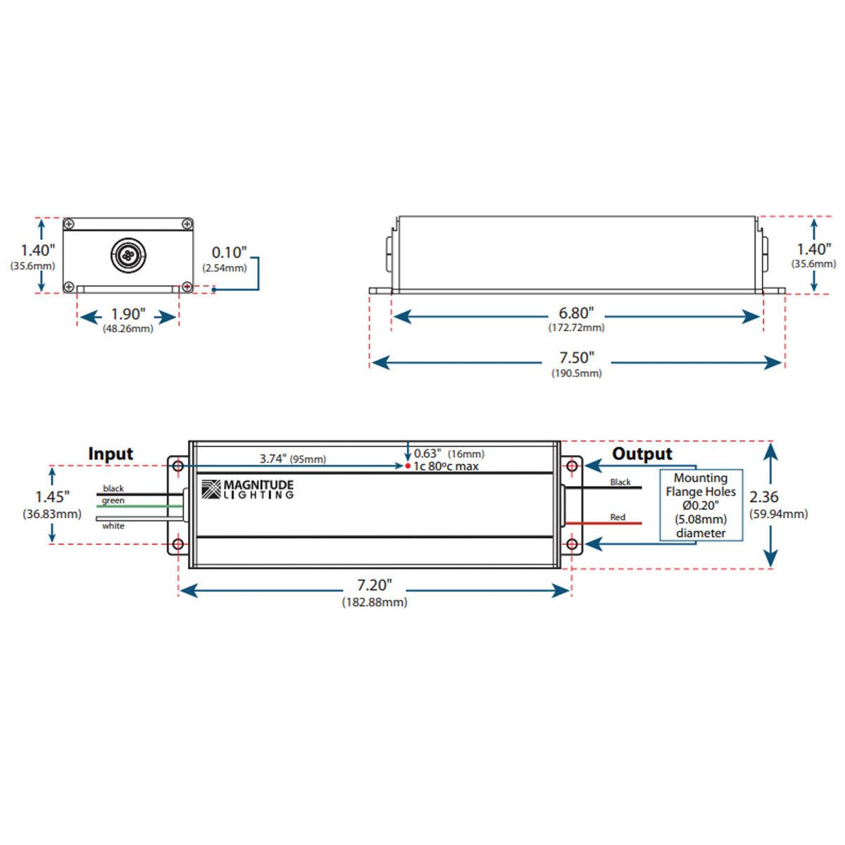SOLIDRIVE 96 Watts, 24VDC LED Driver, 0-10V Dimming, 120-277V - Bees Lighting