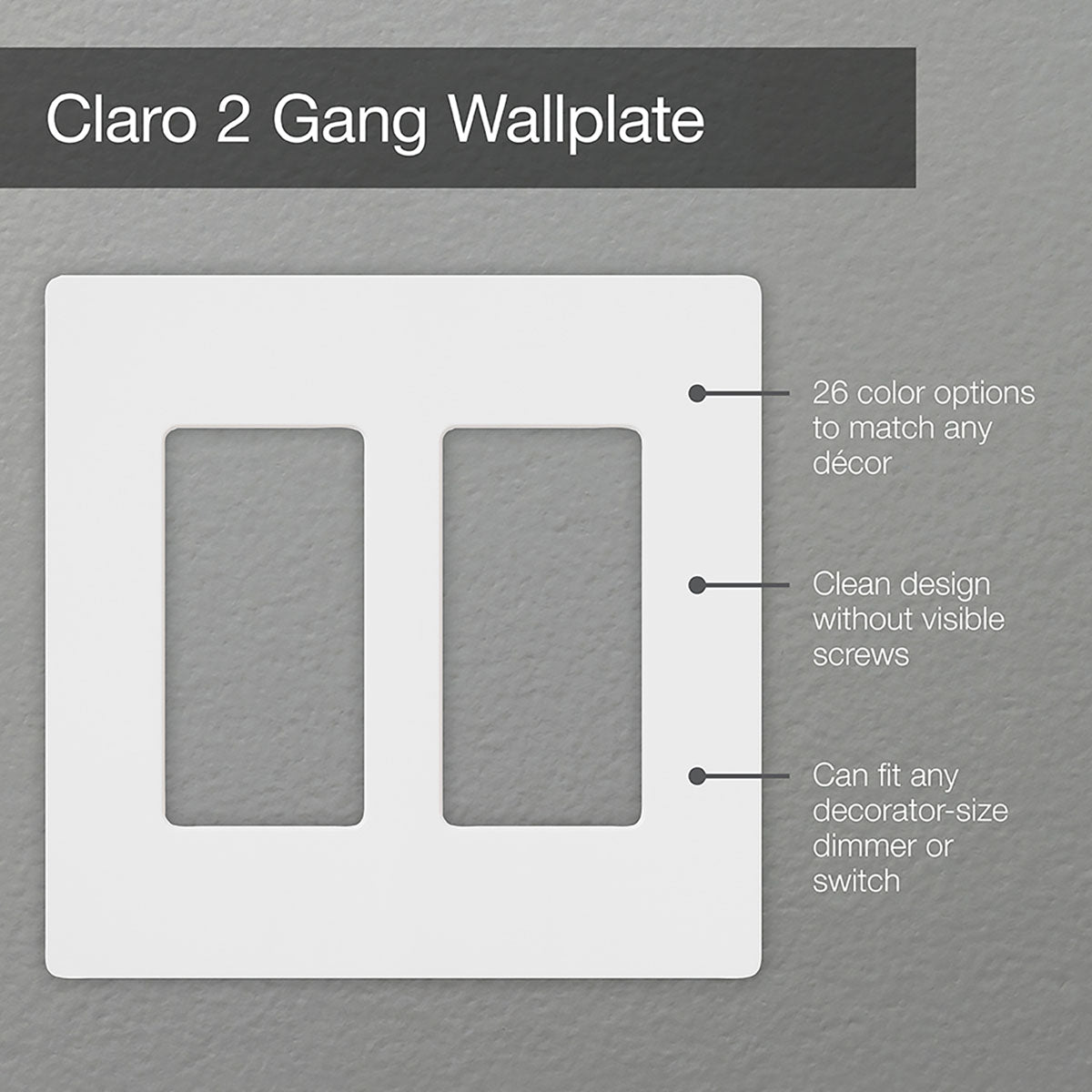 Claro 2-Gang Decorator Rocker Wall Plate, Light Almond - Bees Lighting