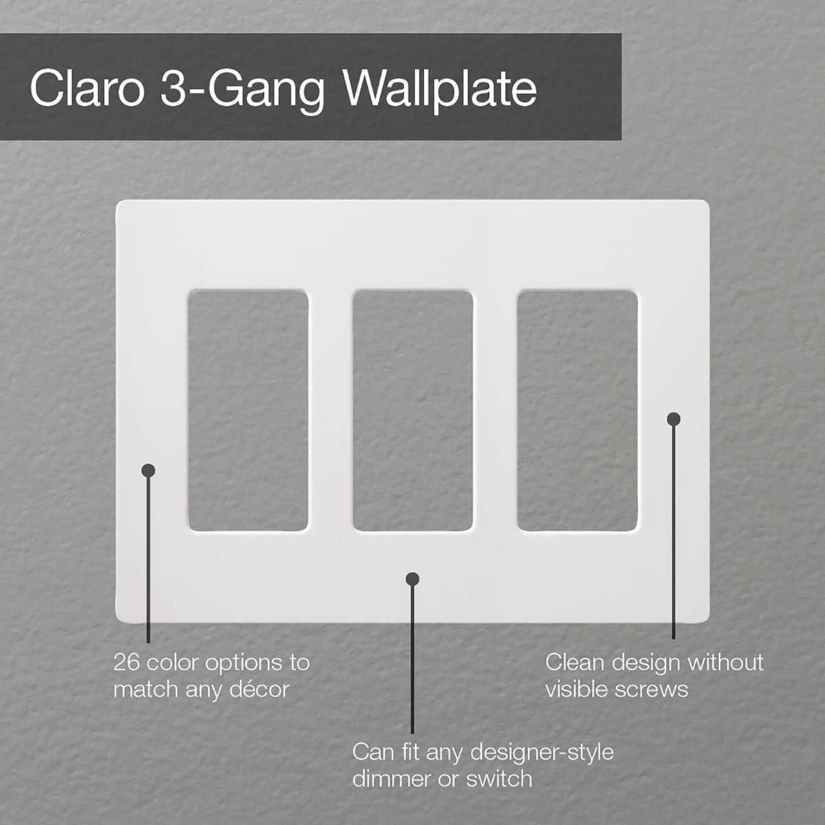 Claro 3-Gang Decorator Rocker Wall Plate, Light Almond - Bees Lighting