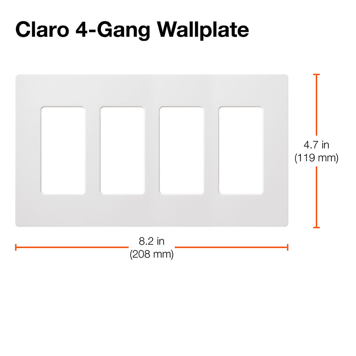 Claro 4-Gang Decorator Rocker Wall Plate, Light Almond - Bees Lighting