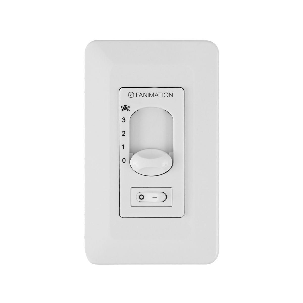 3-Speed Ceiling Fan And Toggle ON/OFF Light Wall Control, White Finish - Bees Lighting