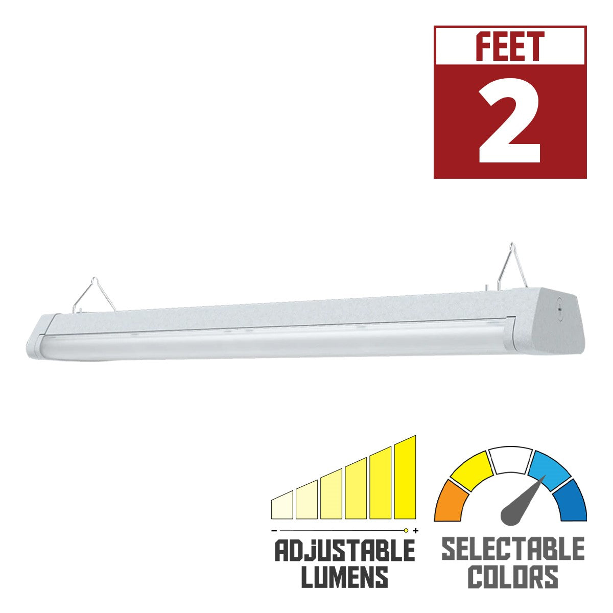 2ft LED Wraparound Light, 11-22W Field Adjustable Wattage, 35K/40K/50K Selectable CCT, 3000 Lumens 120-277V