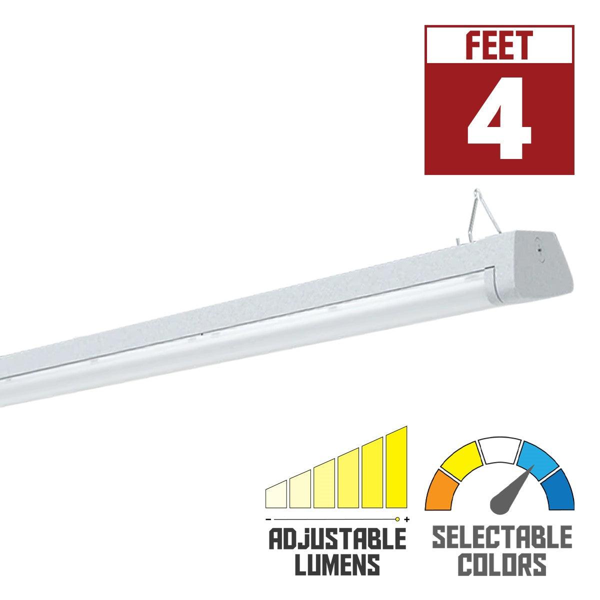 4ft LED Wraparound Light, 22-44W Field Adjustable Wattage, 35K/40K/50K Selectable CCT, 6100 Lumens 120-277V - Bees Lighting