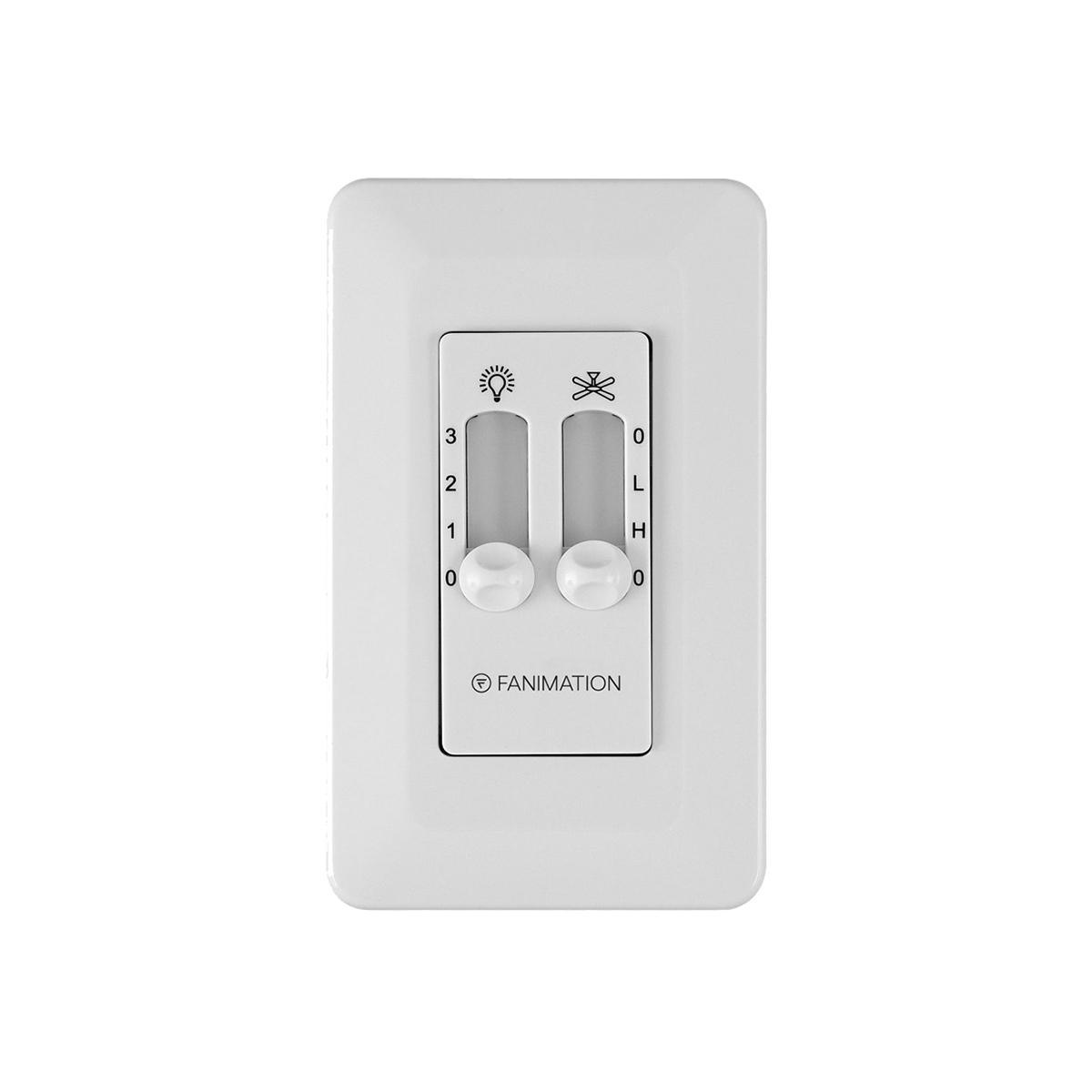 2-Speed Ceiling Fan And Light Wall Control, White Finish