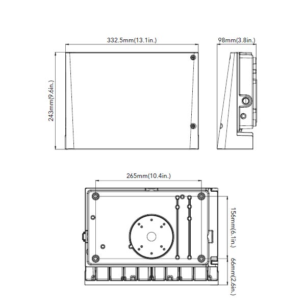 LED Cutoff Wall Pack With Photocell, 65 Watts Adjustable, 10000 Lumens, 30K/40K/50K, 120-277V - Bees Lighting
