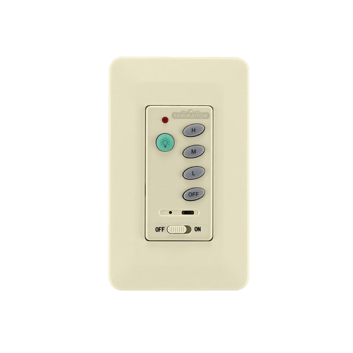 3-Speed AC Ceiling Fan and Light Wall Control with Receiver, Non-Reversing Switch, Light Almond Finish - Bees Lighting