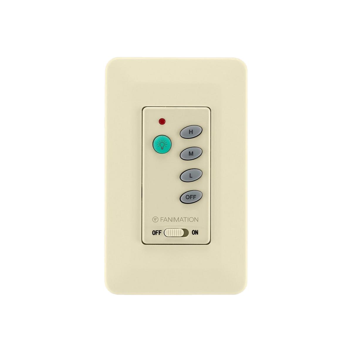 3-Speed AC Ceiling Fan and Light Wall Control with Receiver, Non-Reversing Switch, Light Almond Finish - Bees Lighting